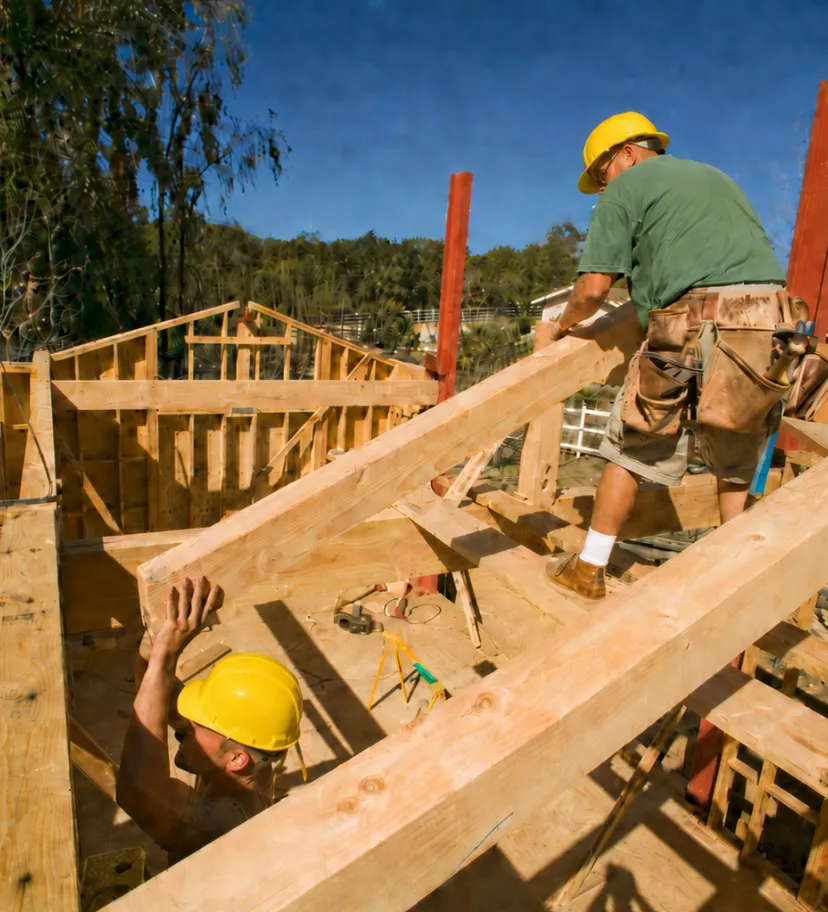 Los Angeles general contractor team framing a residential construction project